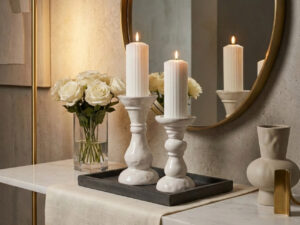 Akmens masės žvakidžių komplektas "Lumos"