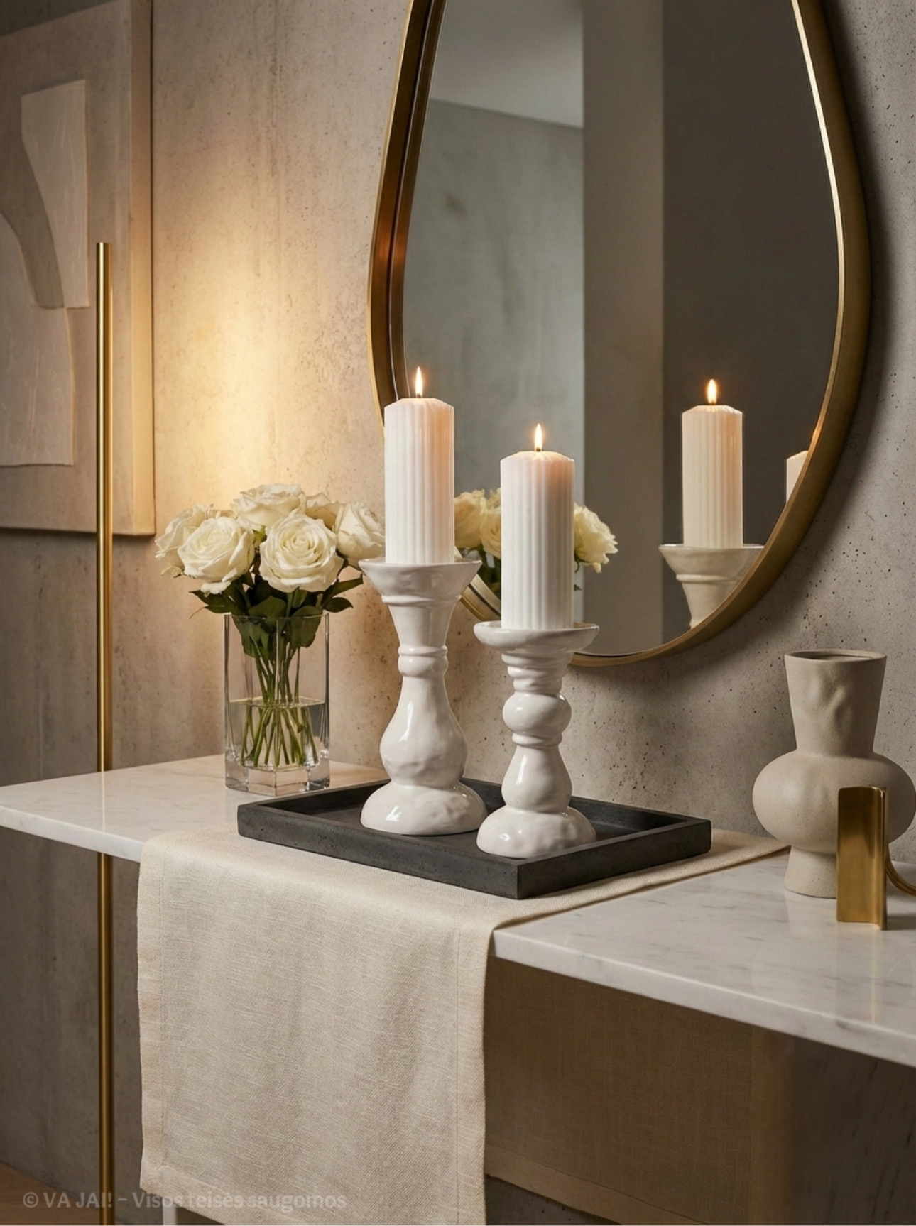 Akmens masės žvakidžių komplektas "Lumos"