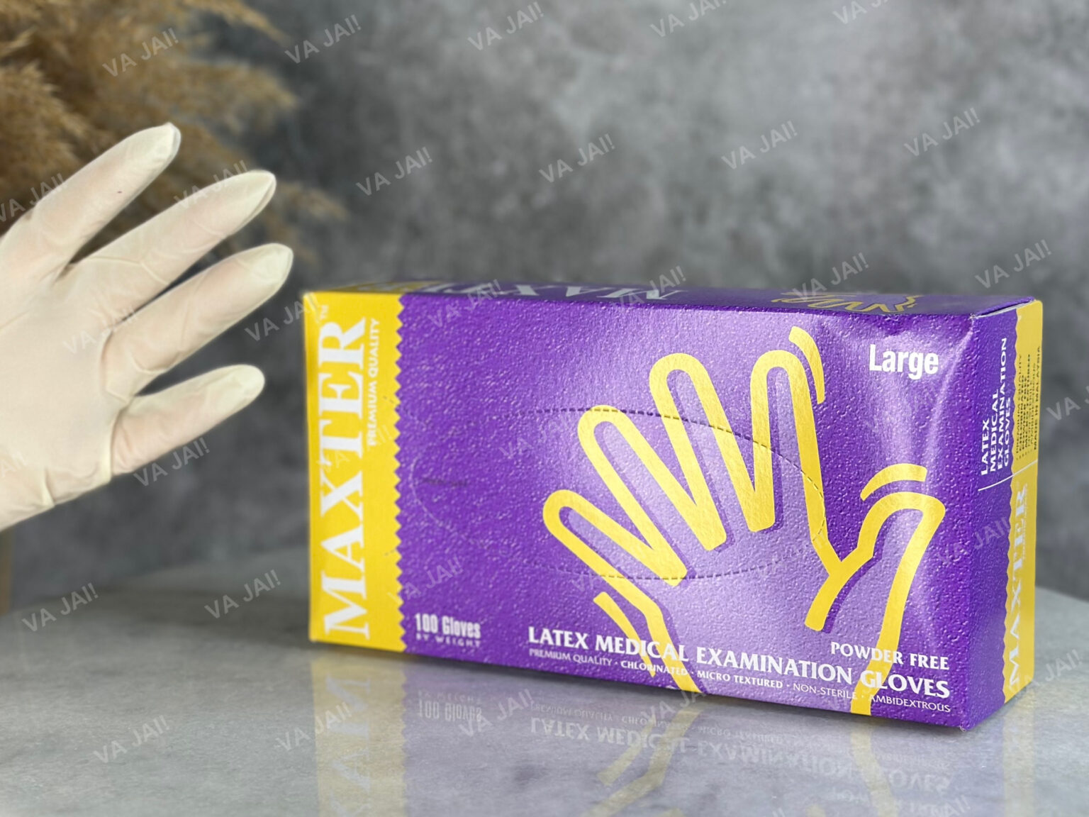 Lateksinės vienkartinės tekstūruotos pirštinės "Maxter" - Image 2