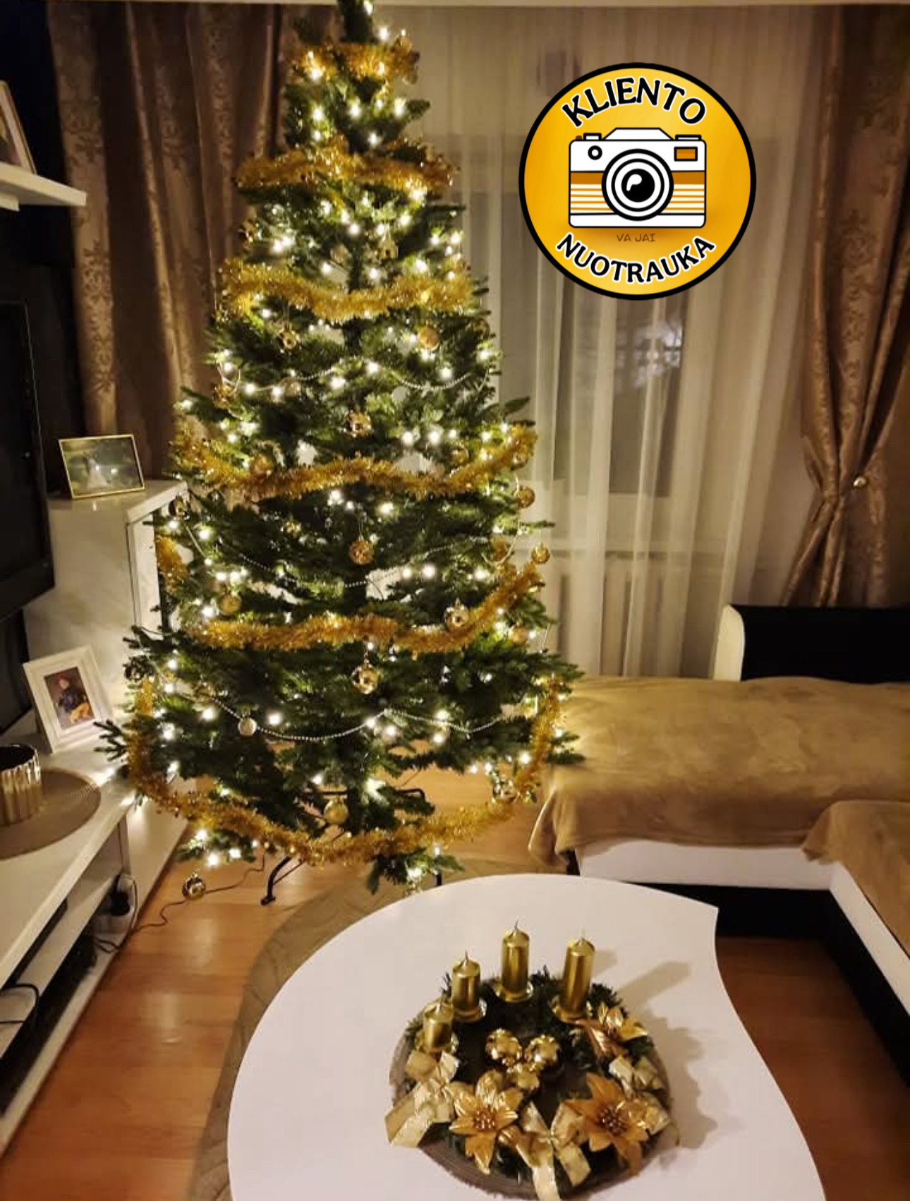 Dirbtinė eglutė su LED apšvietimu „Chamonix“ 250cm - Image 18