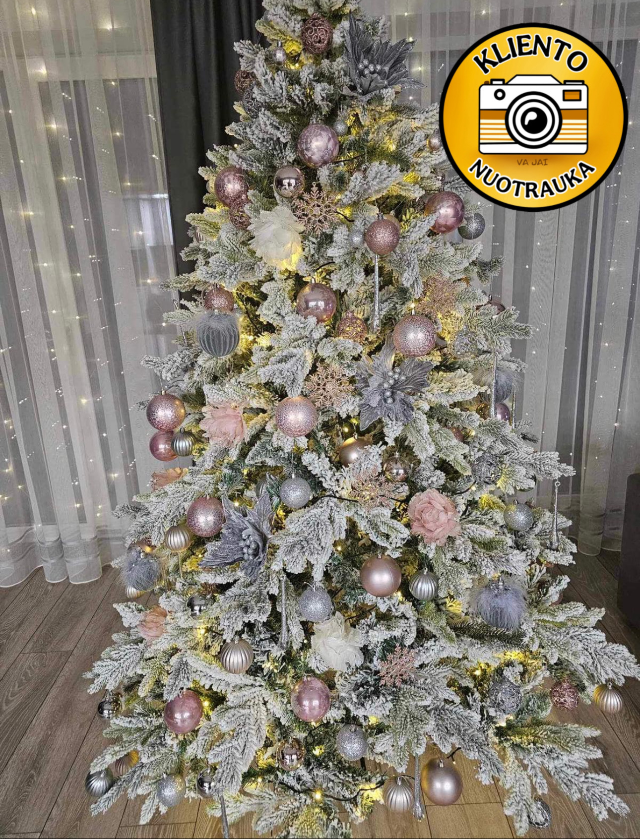 Dirbtinė eglutė su sniegeliu „Lori“ 210cm - Image 3