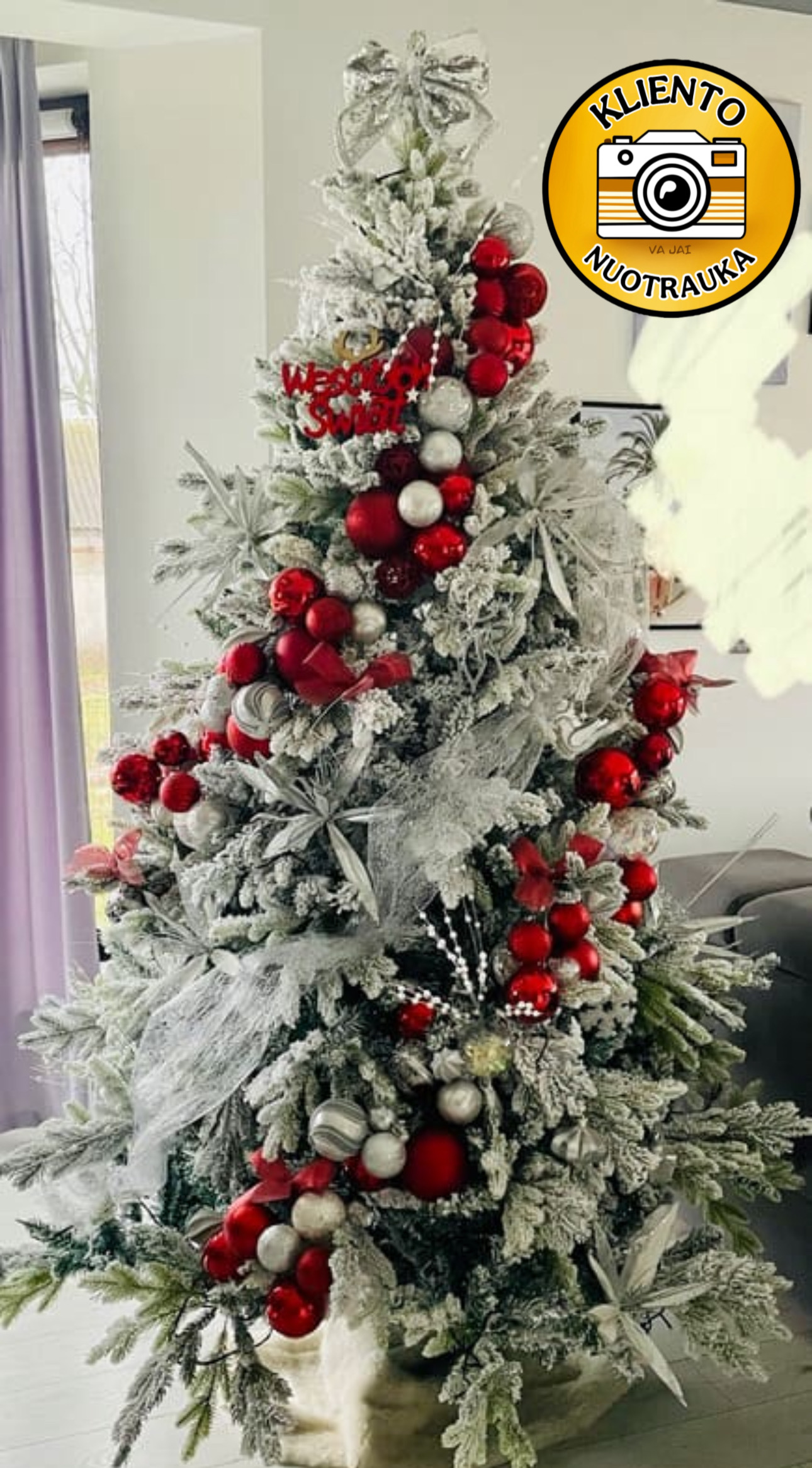 Dirbtinė eglutė su sniegeliu „Lori“ 210cm - Image 2