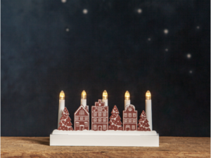 LED medinė žvakidė „Yuletide“