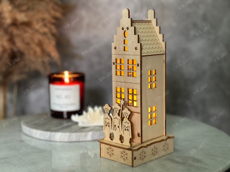 Medinė led dekoracija "Candlestick"