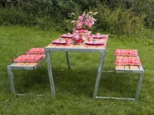 Terasinis baldų komplektas - suoliukas „Plus Zigma“