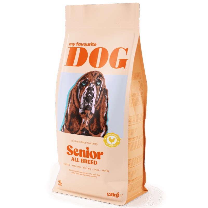Visavertis sausas pašaras vyresnio amžiaus šunims „My Favourite DOG – Senior All Breed“, 12 kg