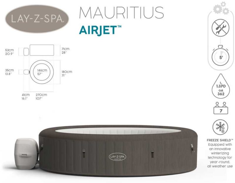 Bestway Lay-Z-Spa sūkurinis baseinas MAURITIUS 60067 - Image 14