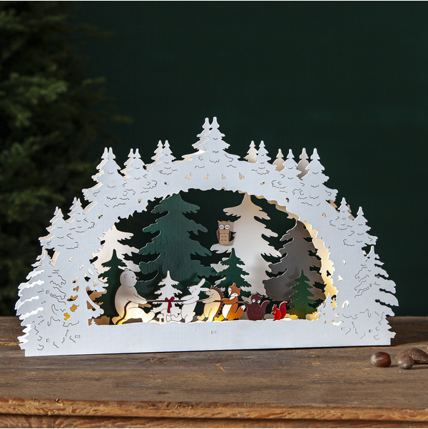 Medinė LED dekoracija „Forest Friends“