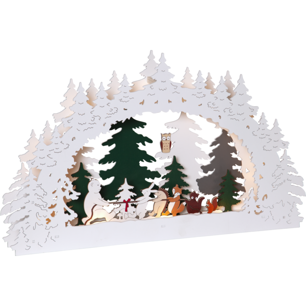 Medinė LED dekoracija „Forest Friends“ - Image 4