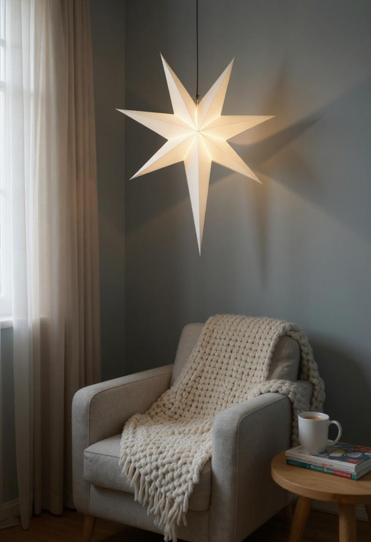 Popierinė LED žvaigždė su maitinimu „Feozen“ - Image 2