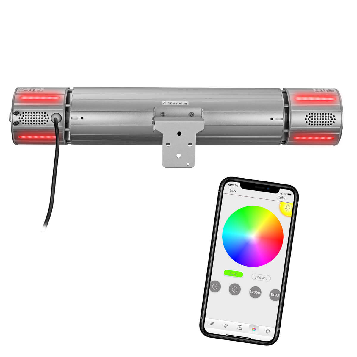 EUROM Heat and Beat infraraudonųjų spindulių terasos šildytuvas - Image 5