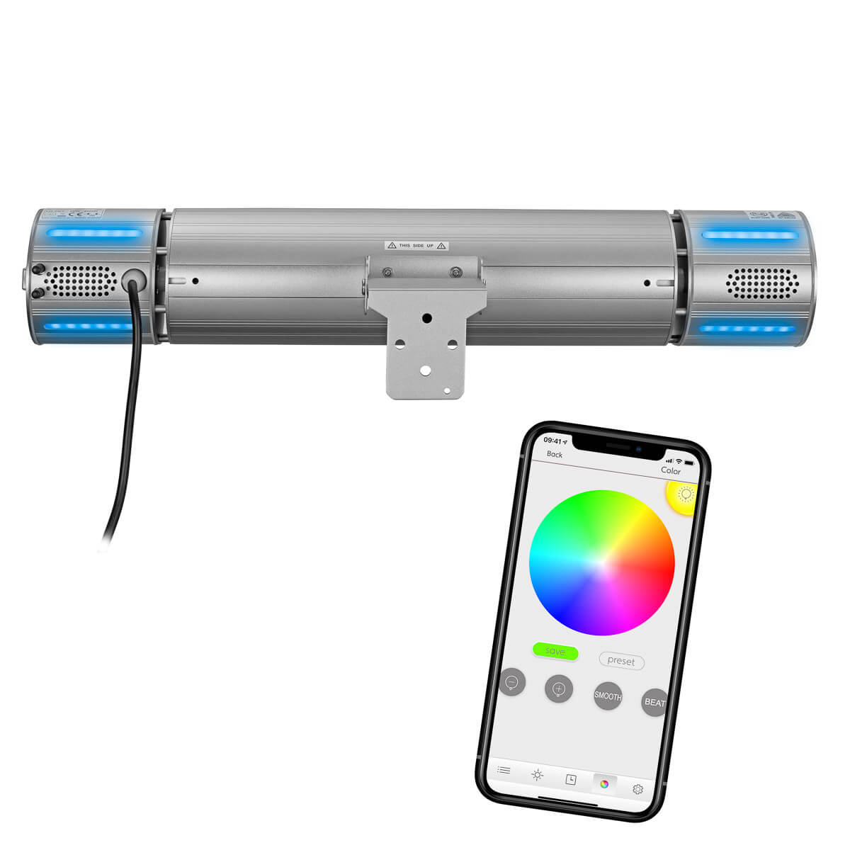 EUROM Heat and Beat infraraudonųjų spindulių terasos šildytuvas - Image 6