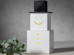 Medinė kalėdinė LED dekoracija „Snowman“
