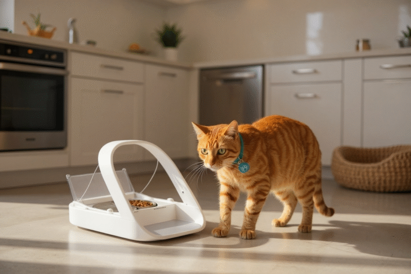 „SureFlap SureFeed“ išmanusis mikroschemomis valdomas augintinio šėrimo įrenginys