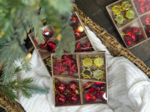 Eglutės žaisliukų komplektas „Magic Red“