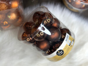 Stiklinių eglutės žaisliukų komplektas „Chocolate“