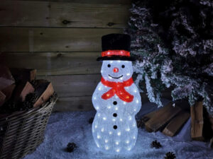 Akrilinė LED dekoracija „Snowman“