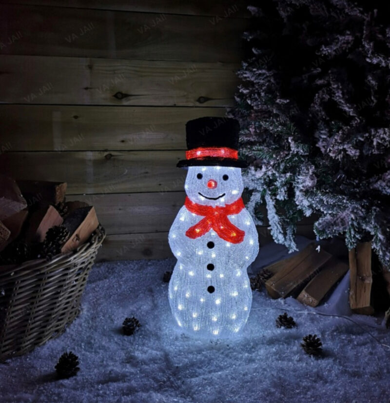 Akrilinė LED dekoracija „Snowman“