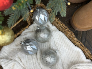 Eglutės žaisliukų komplektas „Silver“