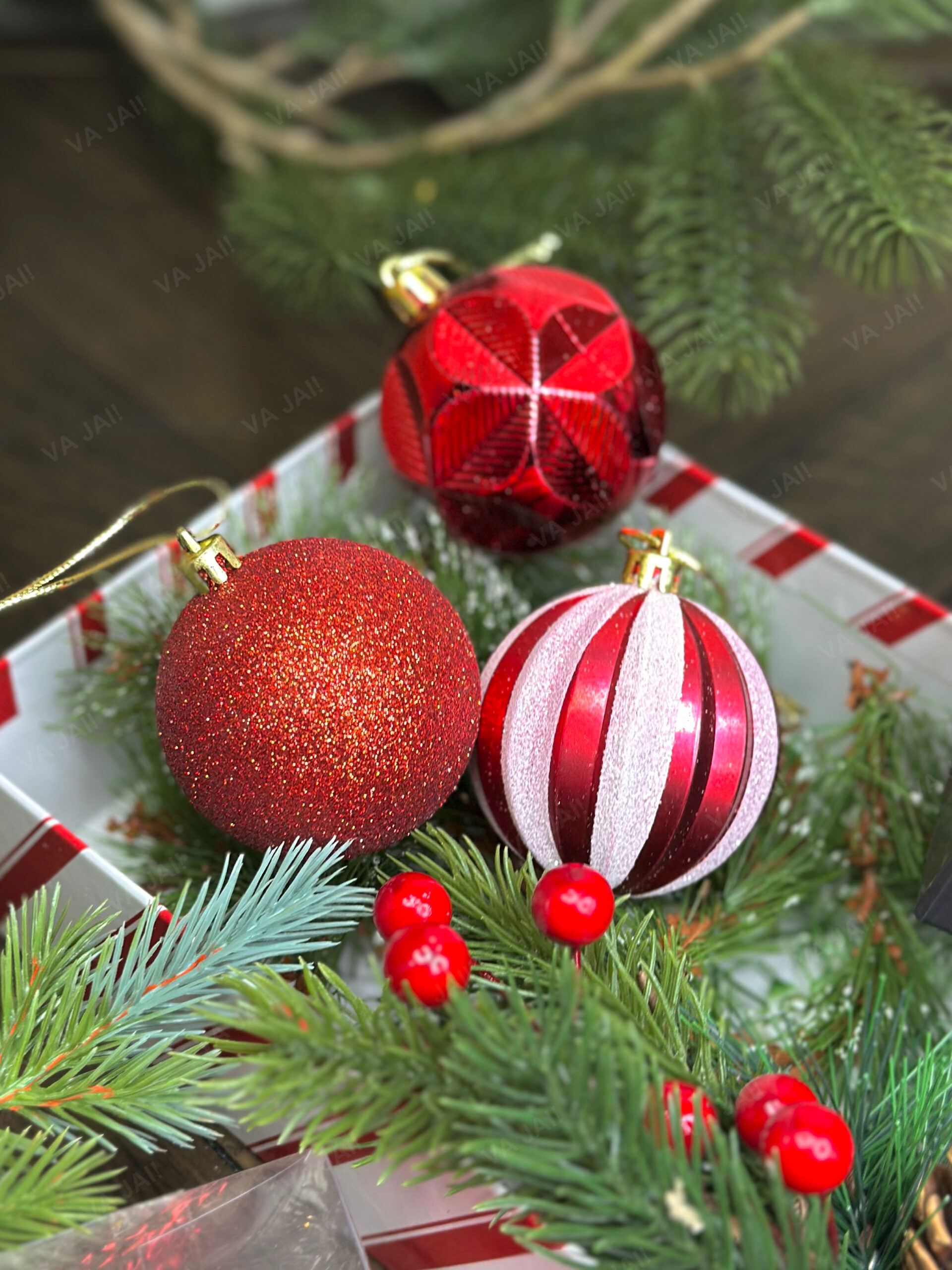 Eglutės žaisliukų komplektas „Candy Swirl“ - Image 2