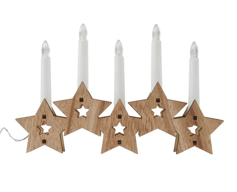 Medinė LED žvakidė „Wooden Stars“ - Image 5