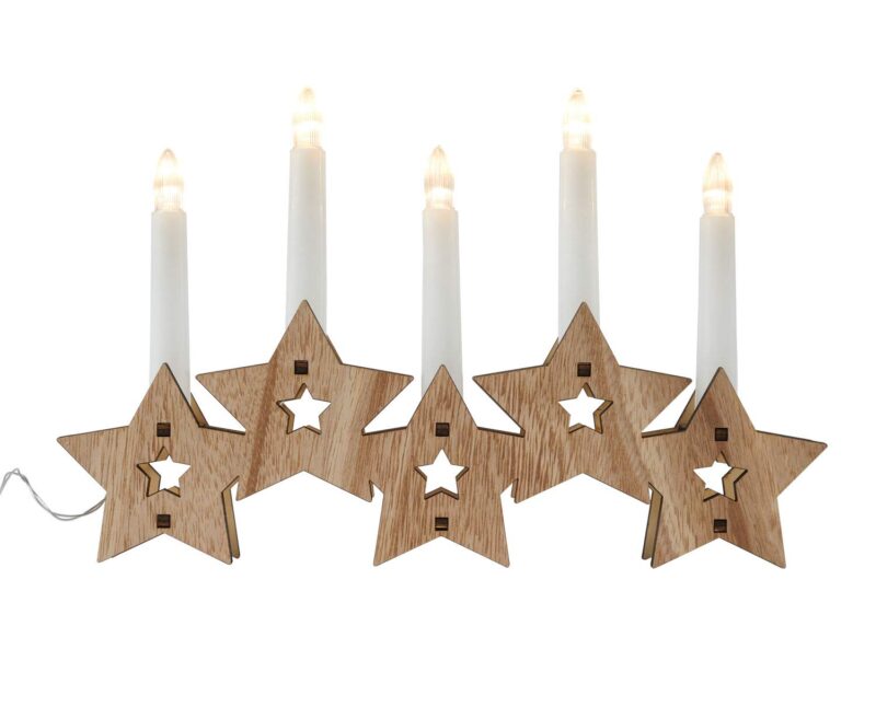 Medinė LED žvakidė „Wooden Stars“ - Image 4