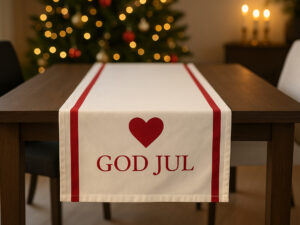 Medvilninė staltiesė „God Jul“