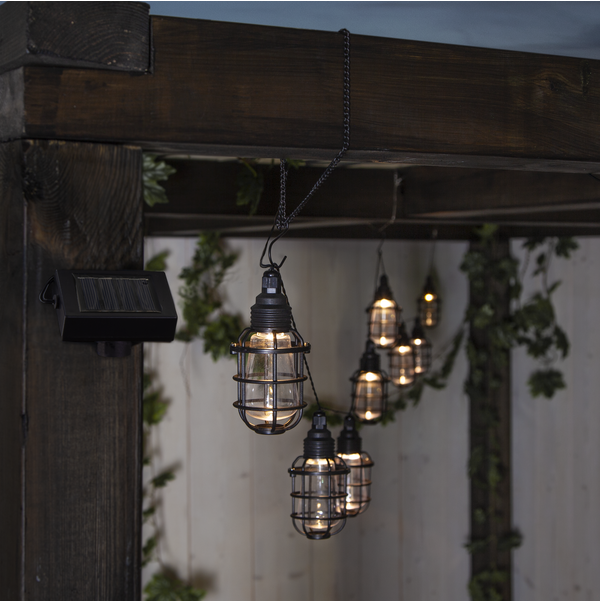 Terasinės lemputės su saulės baterija „Cage“