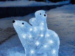 Akrilinė LED dekoracija „Bears“