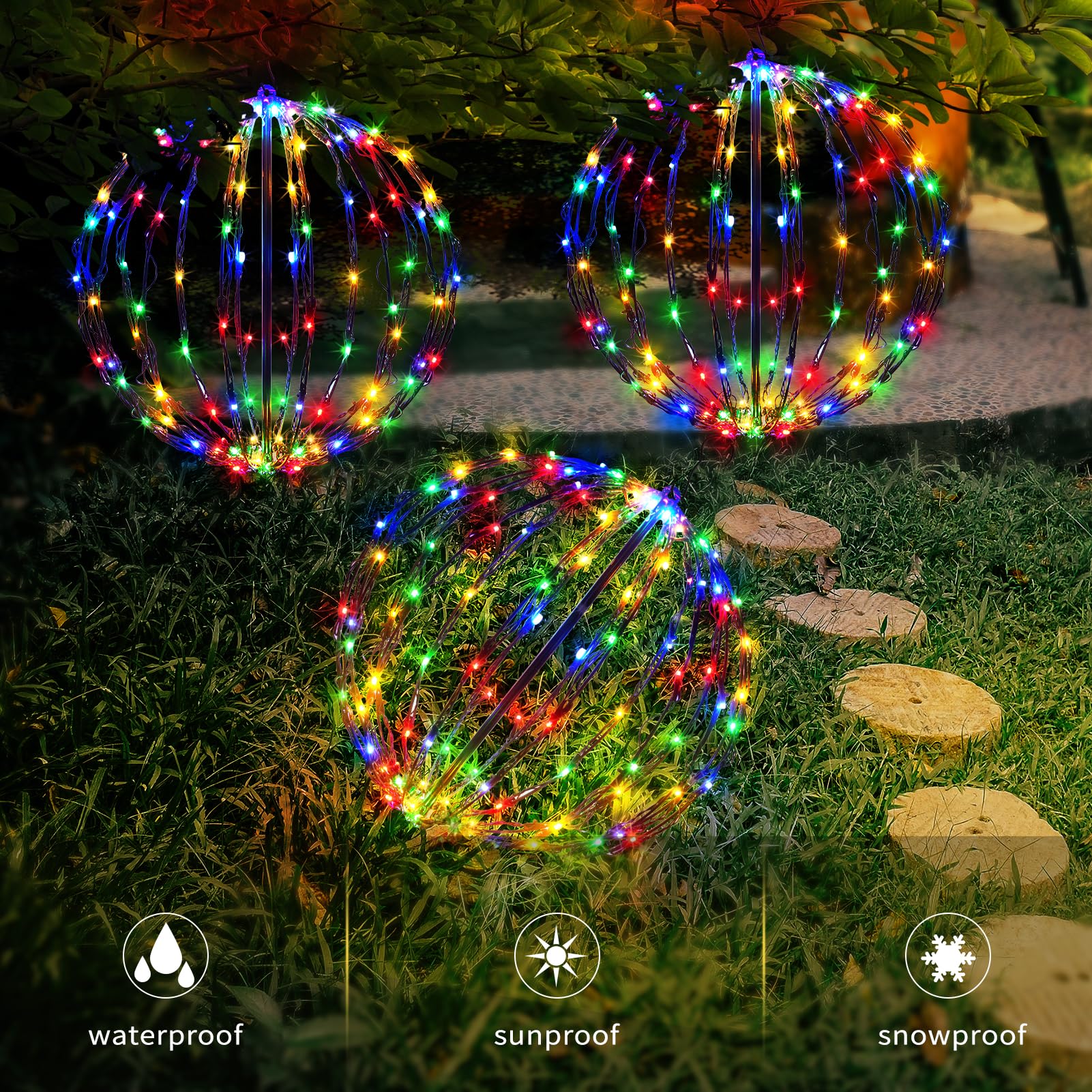 Pakabinama LED lauko dekoracija „Lighted Ball“ - Image 3