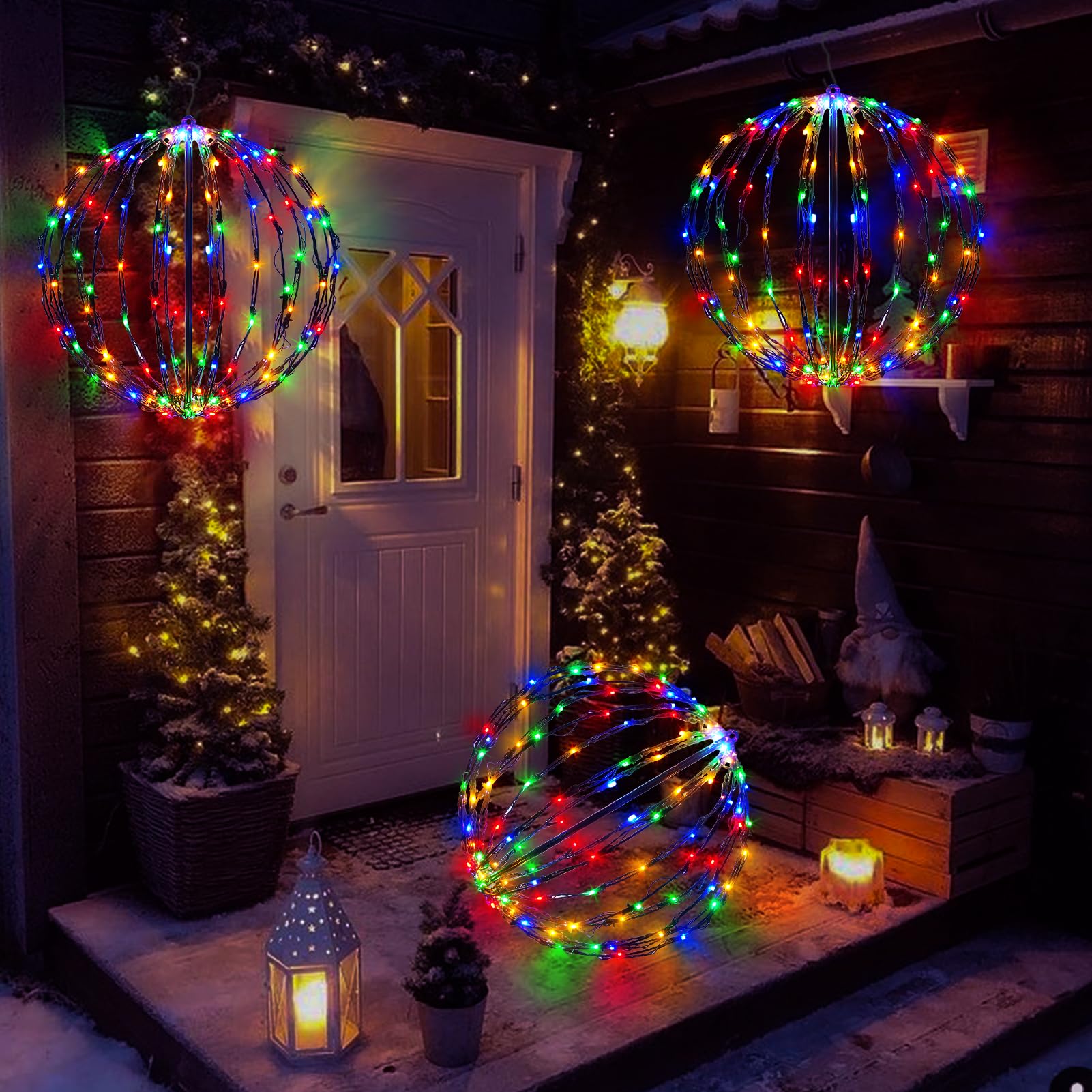 Pakabinama LED lauko dekoracija „Lighted Ball“ - Image 4