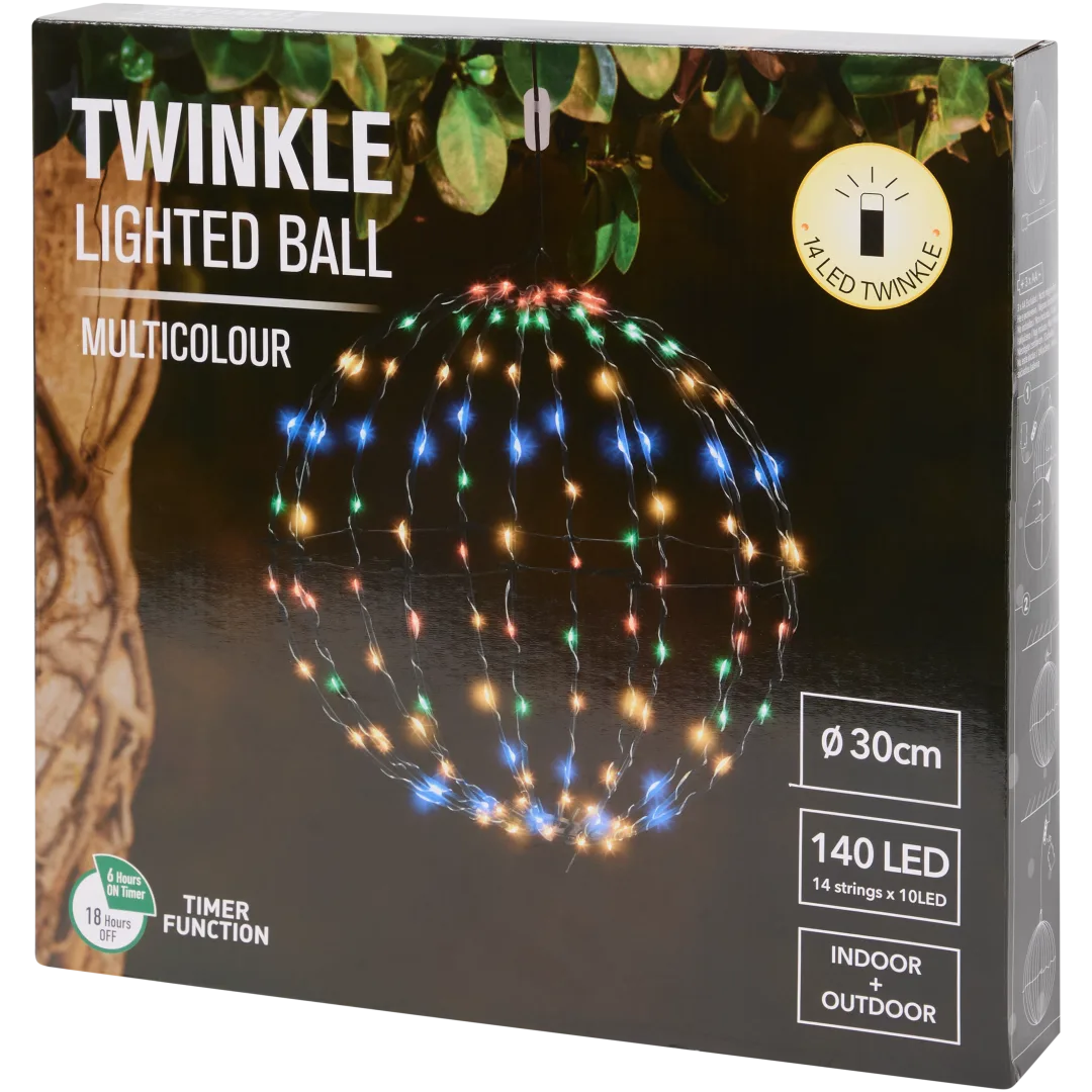 Pakabinama LED lauko dekoracija „Lighted Ball“ - Image 5