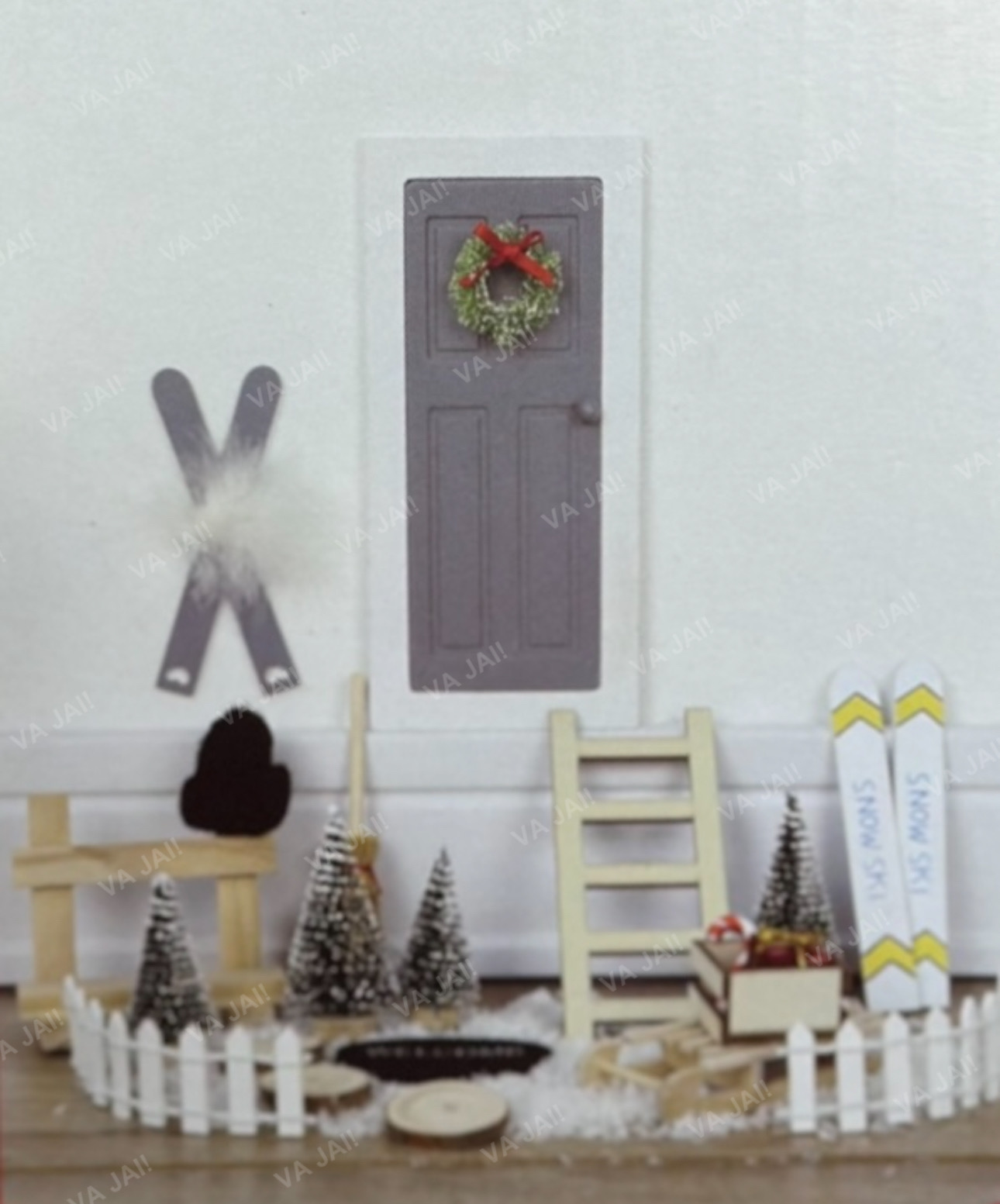 Kalėdinio elfo medinės durelės su aksesuarais „Nordic Elf“