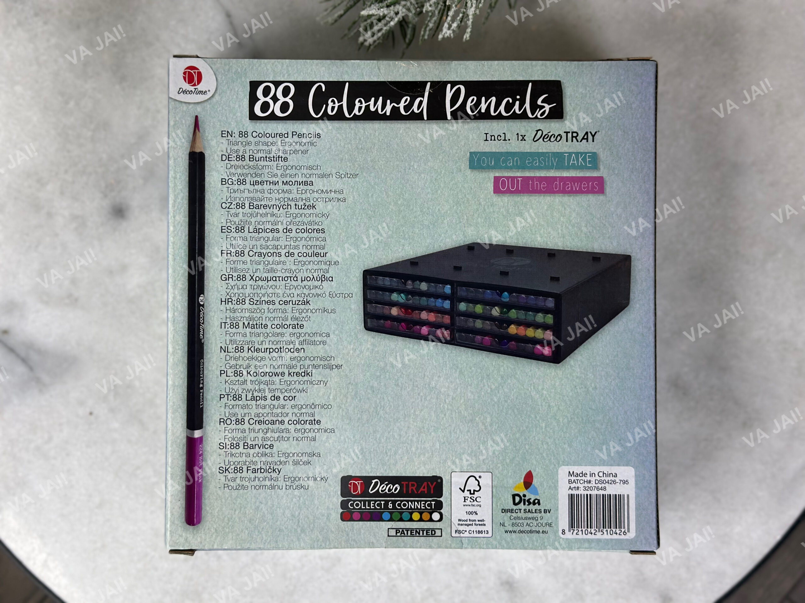 Spalvotų pieštukų rinkinys su dėklu „Disa“ - Image 2