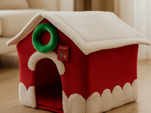 Kalėdinis namelis - gultas augintiniams