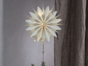 Eglutės viršūnė - popierinė žvaigždė su LED apšvietimu „Flinga“