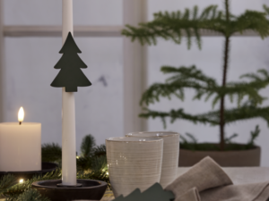 LED žvakidžių aksesuarai – mediniai Kalėdų simboliai