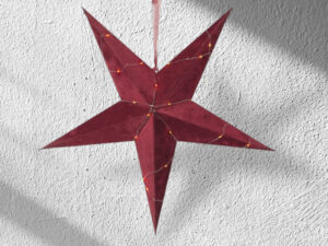 Popierinė žvaigždė su LED apšvietimu „Velvet“