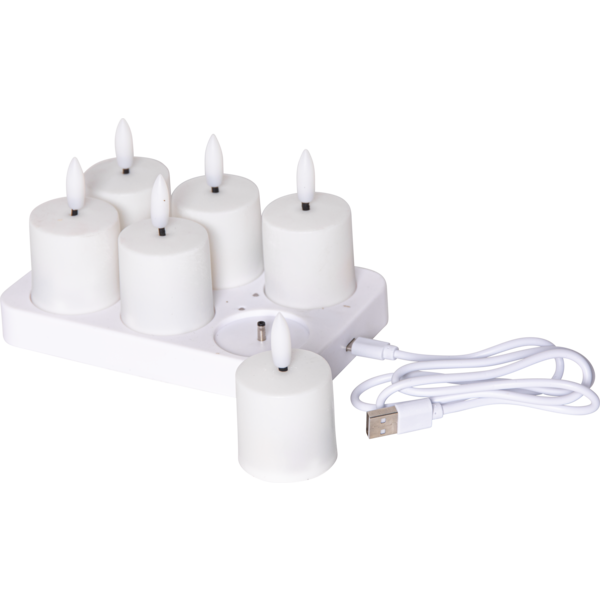 Pakraunamų LED žvakių komplektas „Flamme Charge“ - Image 4
