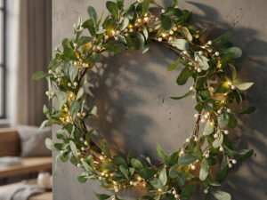 Dirbtinis vainikas su LED apšvietimu „Mistletoe“