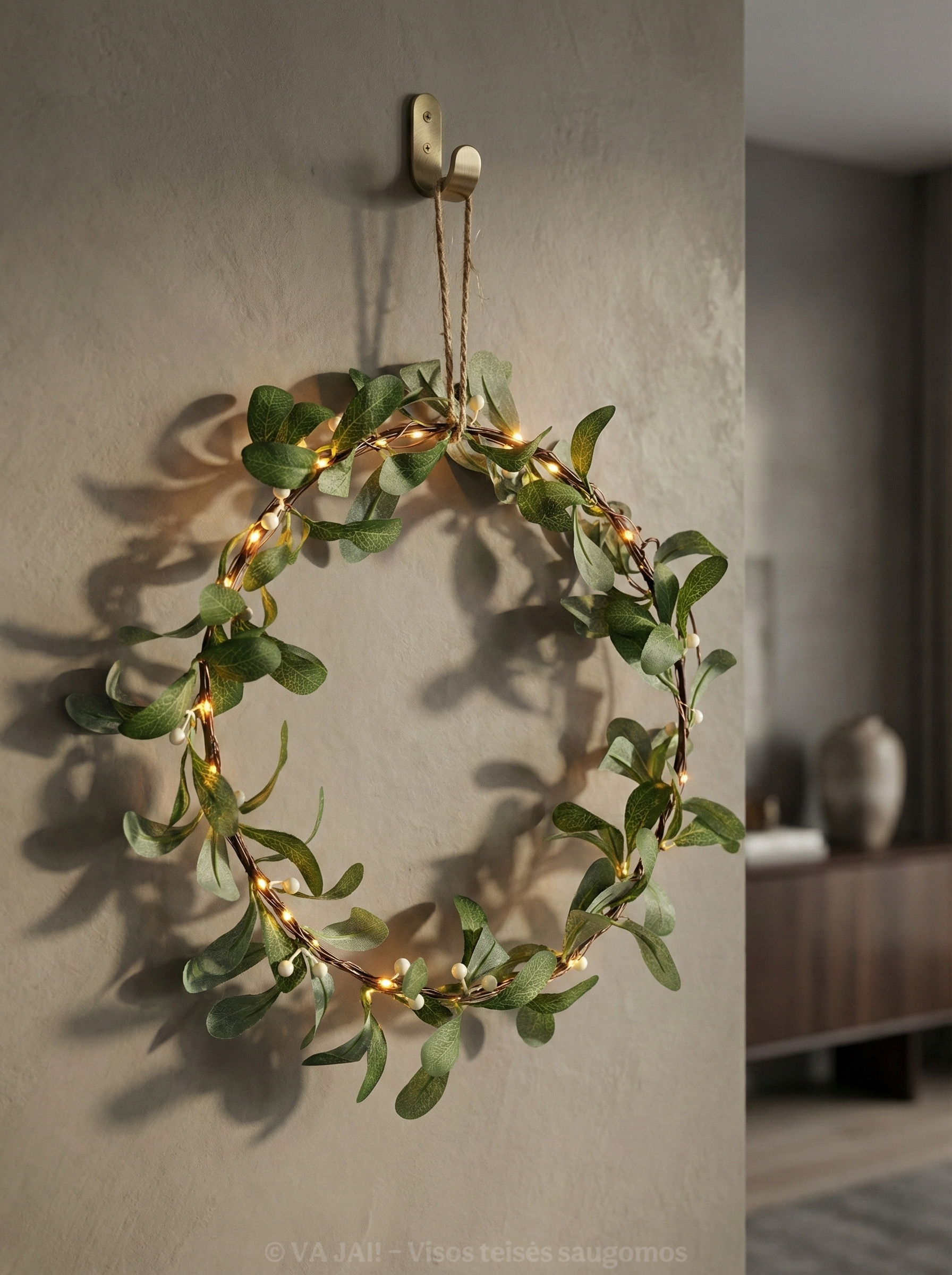 Dirbtinis vainikas su LED apšvietimu „Mistletoe“ - Image 2
