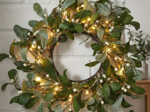 Dirbtinis vainikas su LED apšvietimu „Mistletoe“