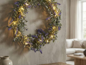 Dirbtinis LED vainikas „Lavender“