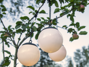 Dekoratyvinių saulės šviestuvų komplektas „Globus“