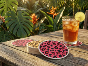 Dvipusių gėrimų padėkliukų komplektas „Marta“