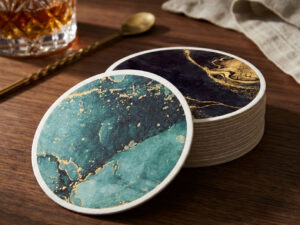 Dvipusių gėrimų padėkliukų komplektas „Elisa“