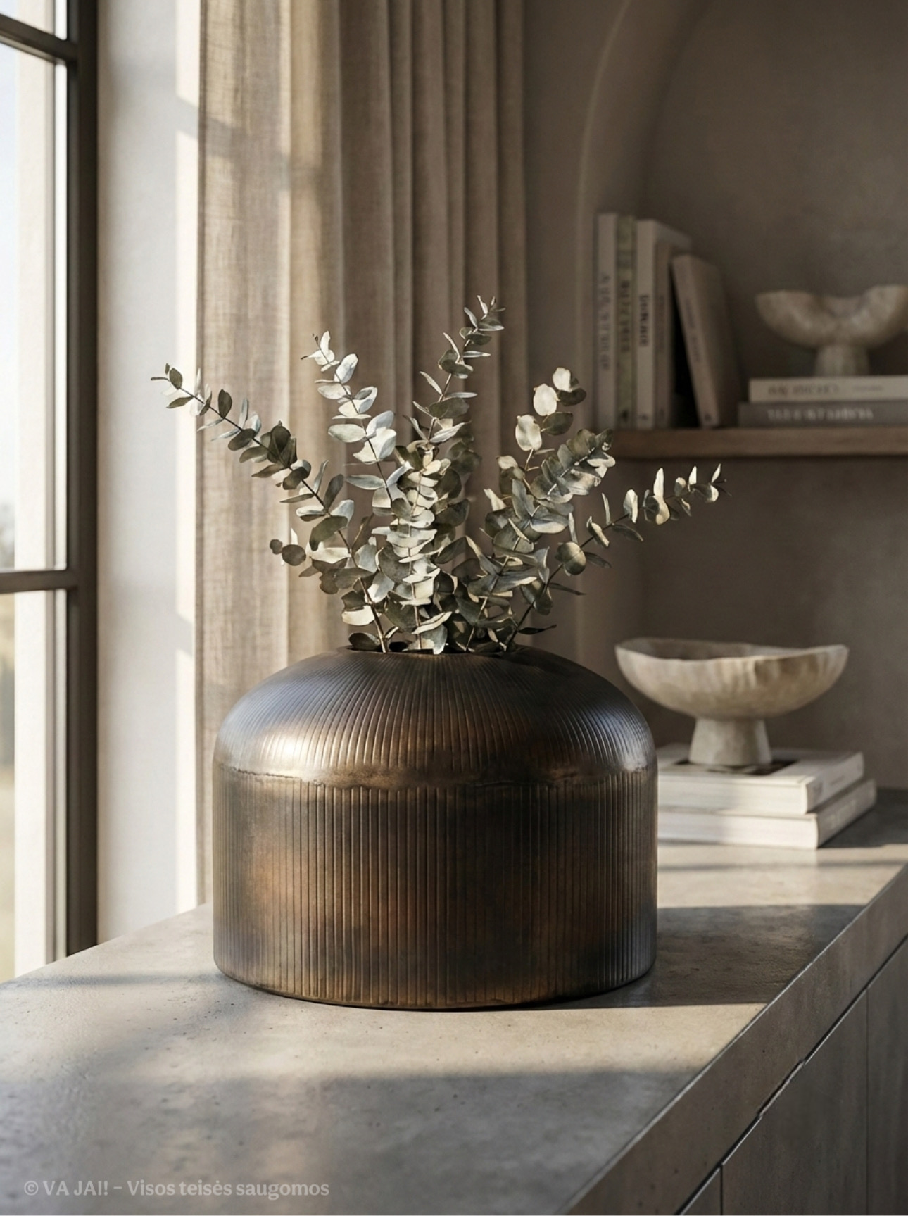 Rankų darbo metalinė vaza „Tijo“ - Image 3