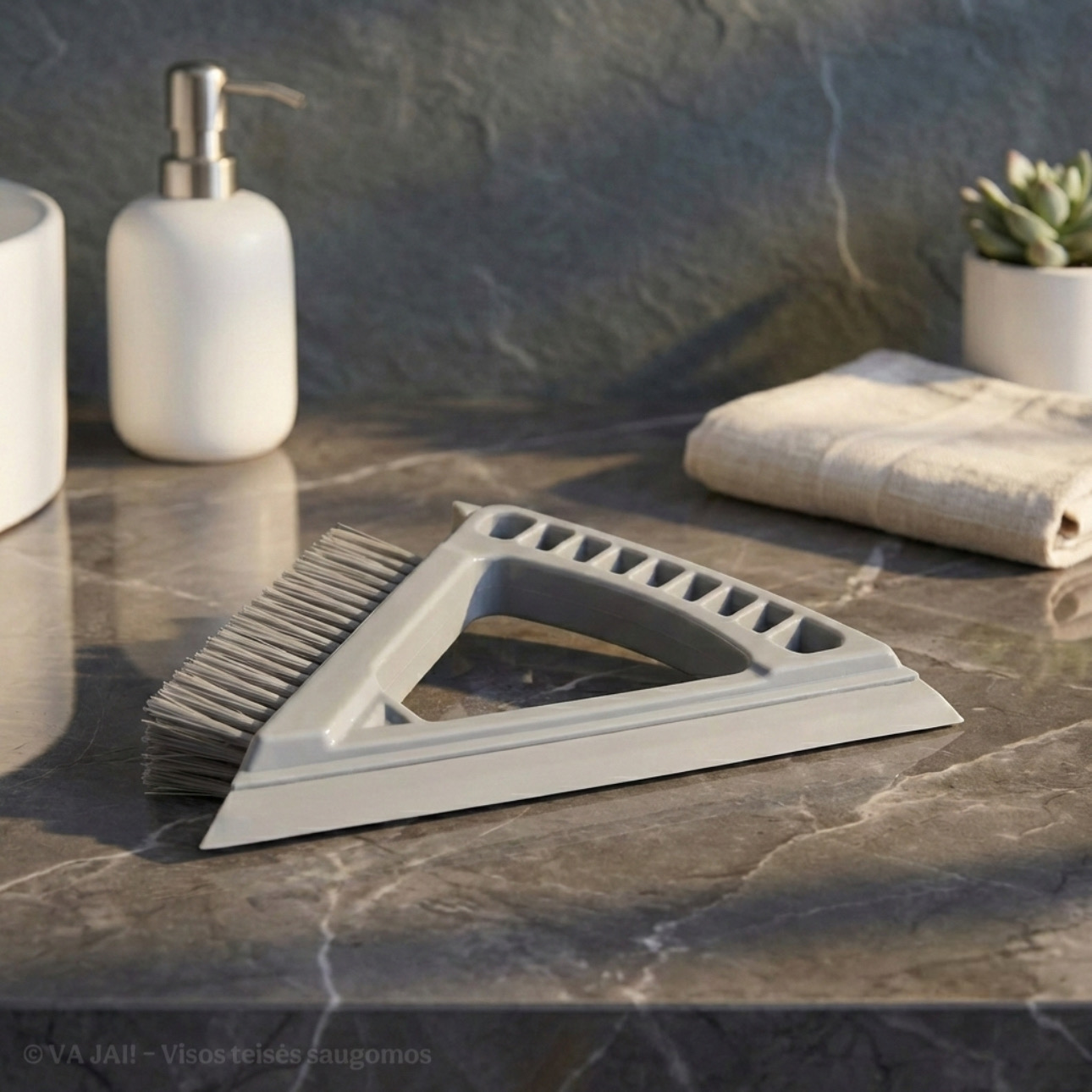 3in1 trikampis vonios ir plytelių valymo šepetys