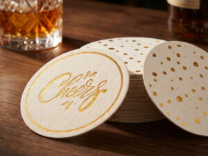 Dvipusių gėrimų padėkliukų komplektas „Cheers“