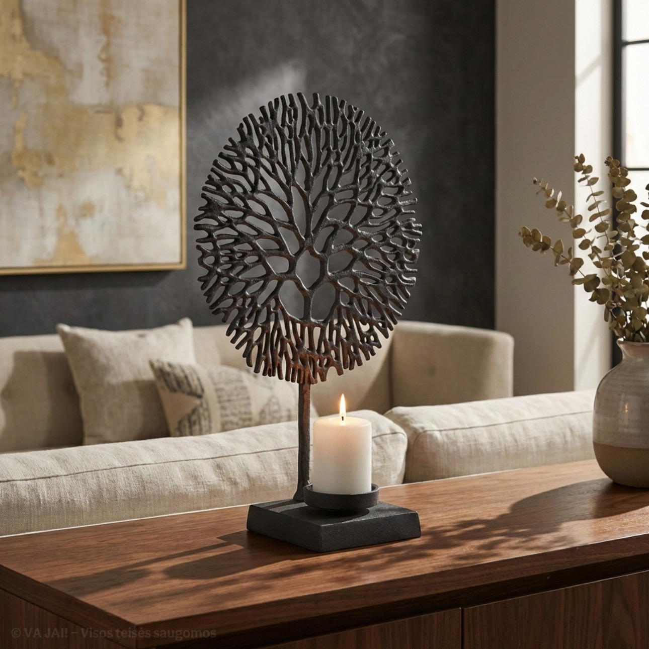 Aliuminė tekstūruota žvakidė „Gyvybės medis“